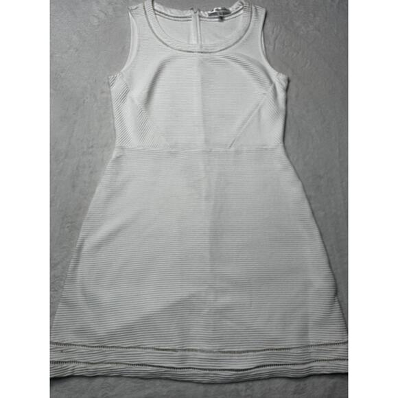 Brooks Brothers Ivory Knit Skater Dress Womens 12 Classic Fit Stealth Wealth - Picture 1 of 7
